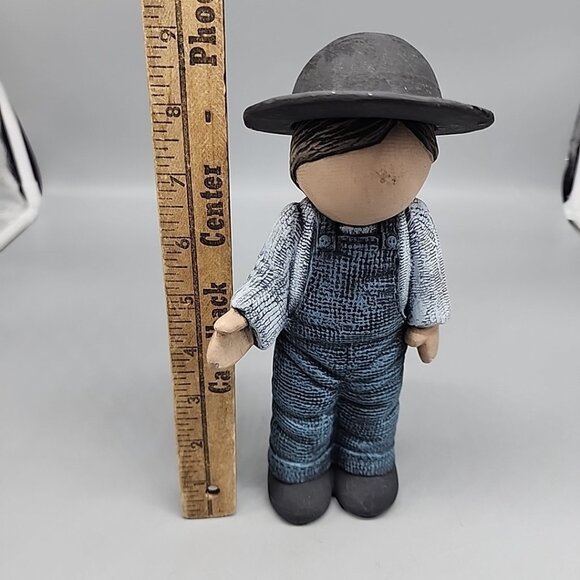 Ceramic Amish Boy Figurine Blue Ceramic 8 3/4"H | Renovator's Supply - Picture 6 of 6